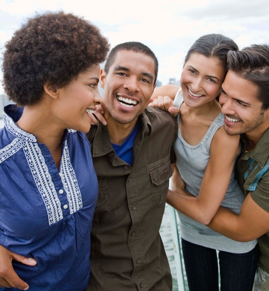 Group of people laughing and enjoying life